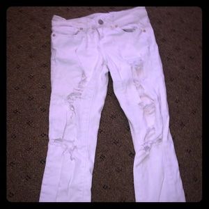 White ripped jeans